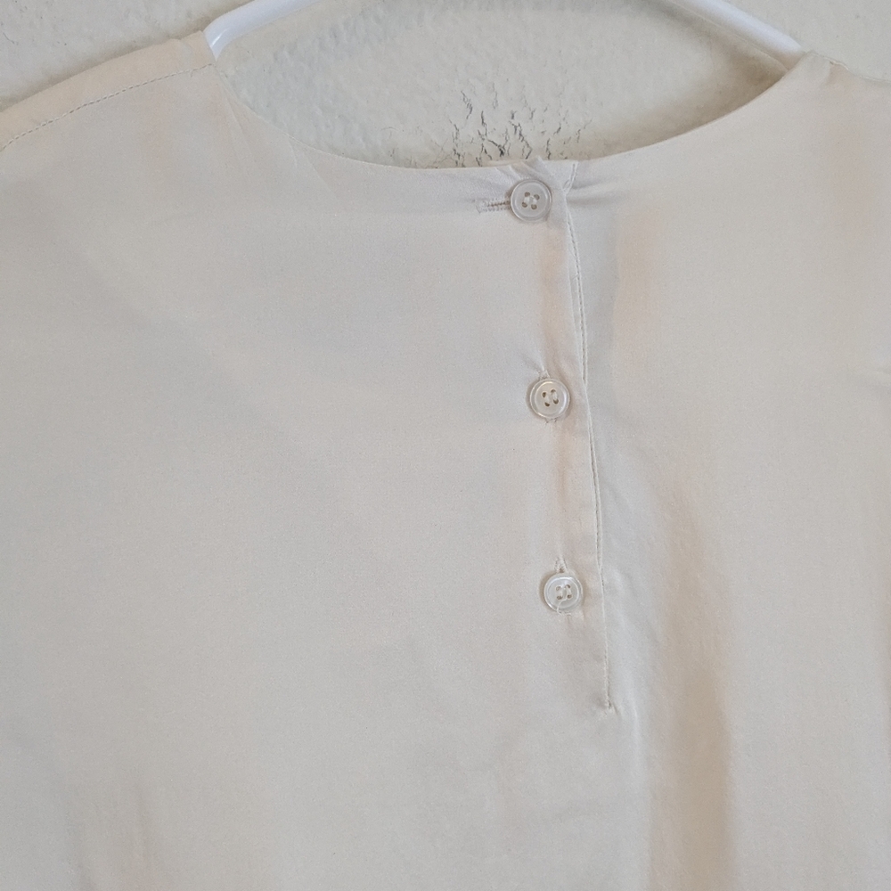 Kasper & Co ASL VTG White Cream Silk Blouse Long Sleeve Sz 6 - Picture 5 of 9